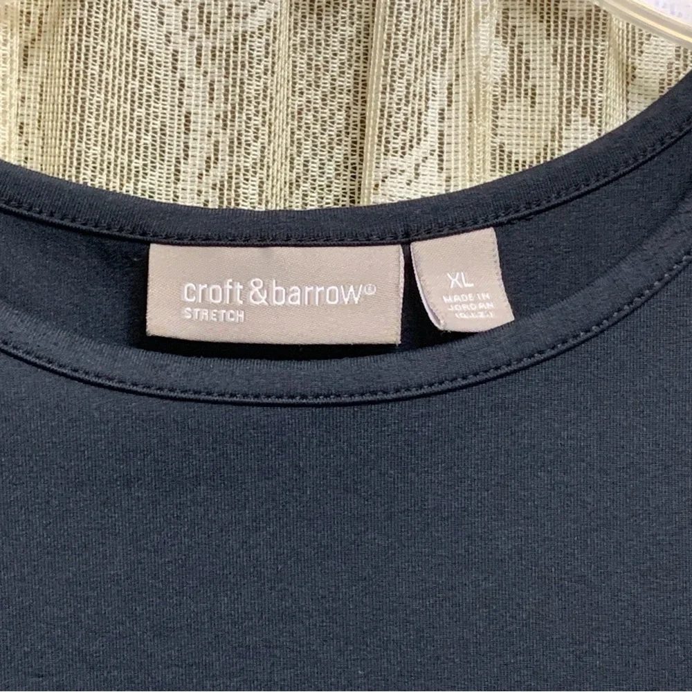 CROFT & BARROW S/S PLAIN BLACK TOP - SZ XL - Picture 3 of 4